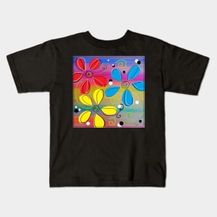 Bright Flowers Intertwined Kids T-Shirt